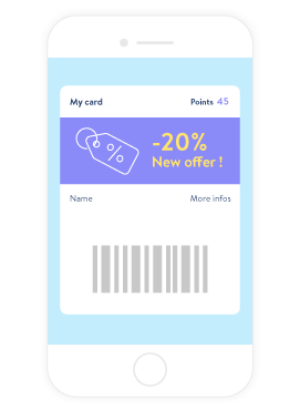 illustration of loyalty card in mobile wallet